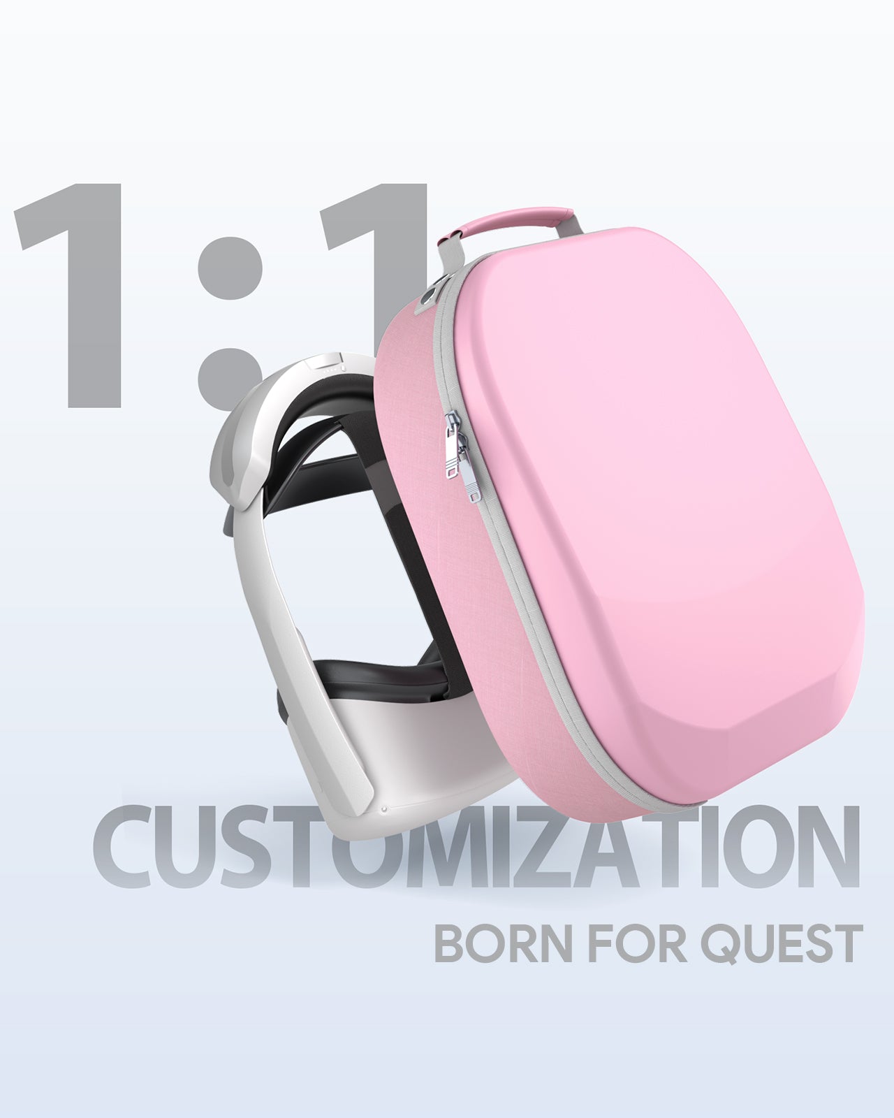 Aubika Carrying Case for Meta Quest 3S/Quest 3/Oculus Quest 2/Pico 4/Quest Pro/Vision Pro, Compatible with Elite/Battery Headset Strap Accessories, Hard Travel Case (Pink)
