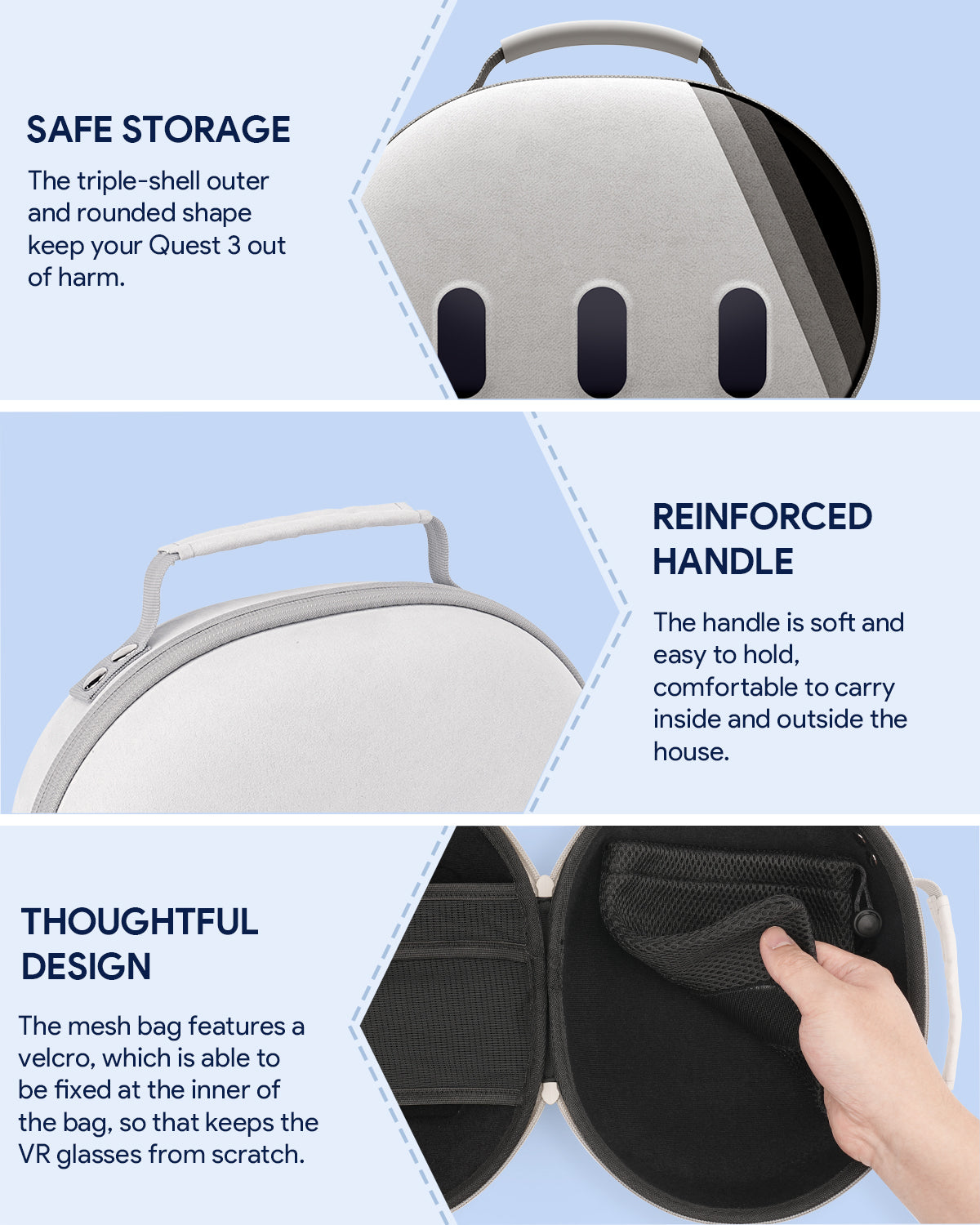 AUBIKA Mini Case for Meta Quest 3/3s, Hard Carrying Case for Oculus Quest 3 Accessories