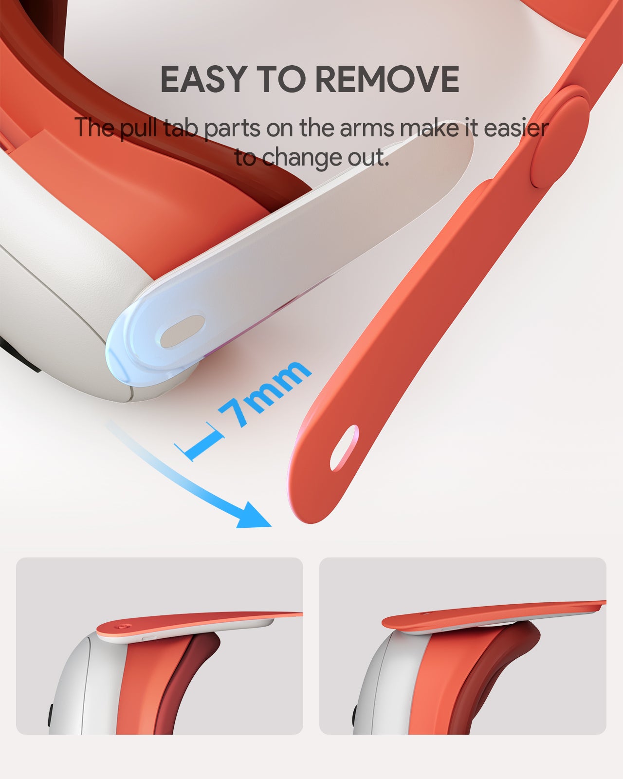Aubika Color Head Strap for Meta Quest 3/3s, for Fashion & Gaming & Fitness - Orange(Strap Only)