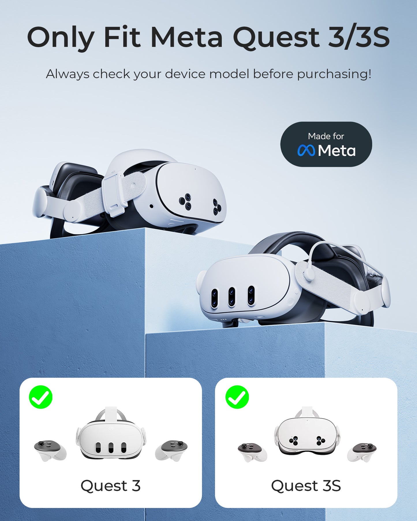 Aubika New Hybrid Headstrap for Meta Oculus Quest 3/3S