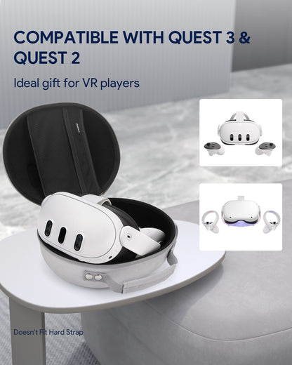 AUBIKA Mini Case for Meta Quest 3, Hard Carrying Case for Oculus Quest 3 Accessories