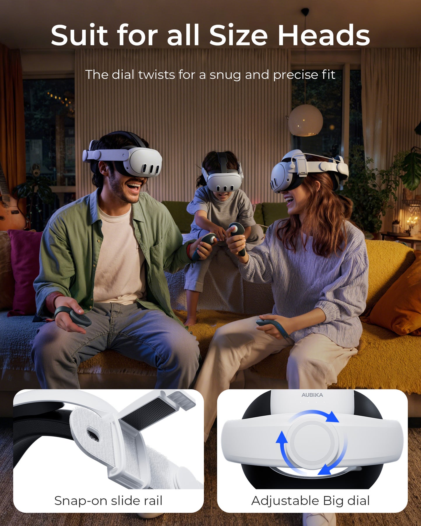 Aubika New Hybrid Headstrap for Meta Oculus Quest 3/3S